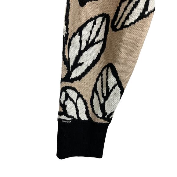 Anne Klein sweater long sleeve Leaf Print jacquard - Picture 3 of 5